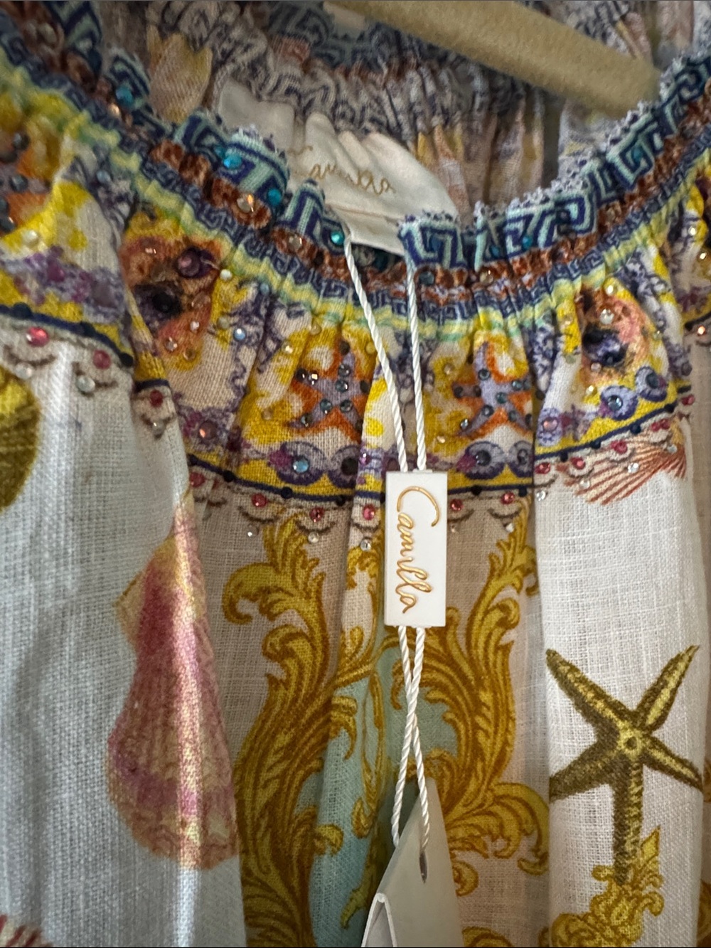 NWT Camilla Multicolor Off-Shoulder Nautical Print off the shoulder Dress - Picture 10 of 16